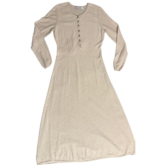 Free People Beach - Cream Miles of Henley Maxi Dress Natural Sweater, Medium - Picture 5 of 7